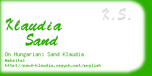 klaudia sand business card